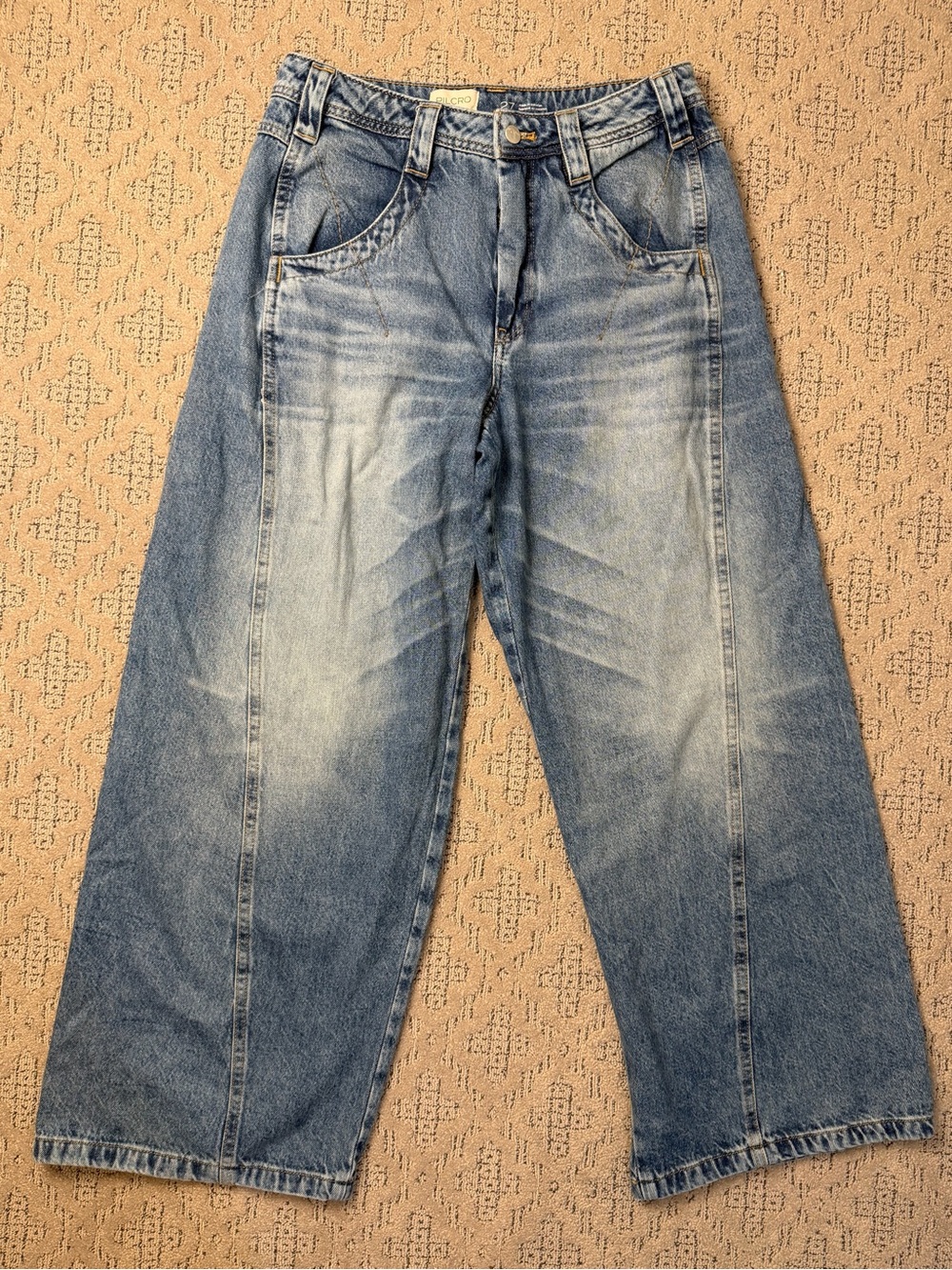 Pilcro Anthropologie Wide Leg Jeans Light Wash Blue Denim Size 27 - Picture 10 of 11